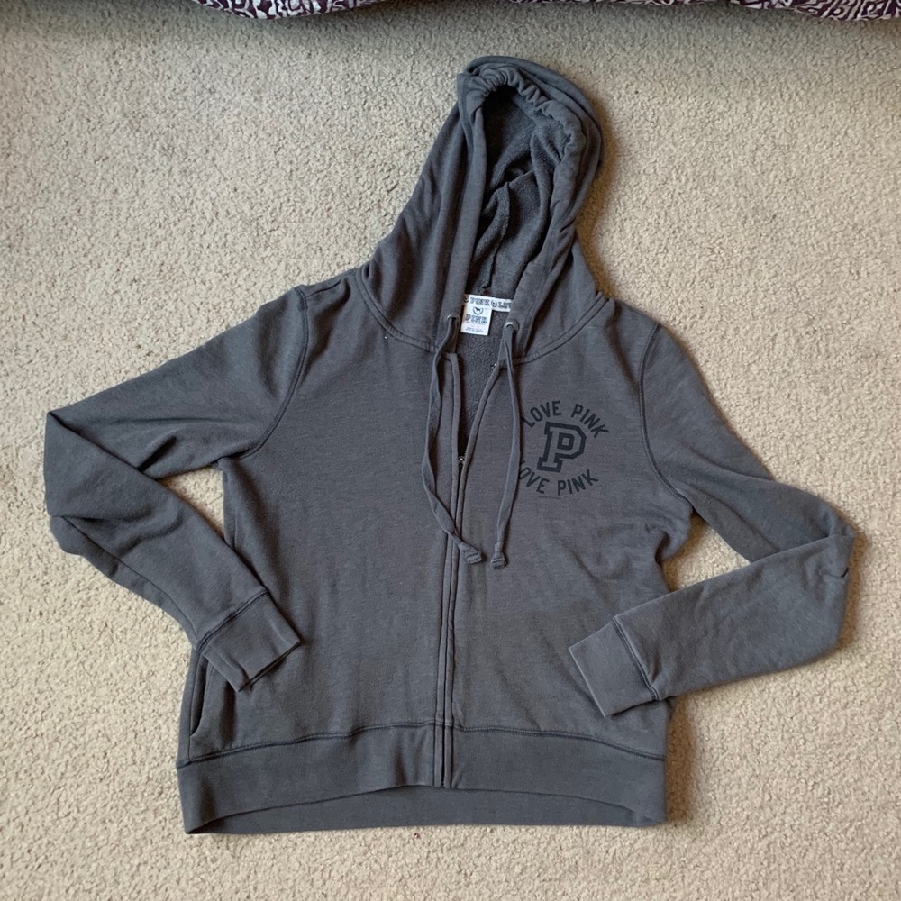 Victoria’s Secret PINK Grey Zip-Up Jacket MEDIUM